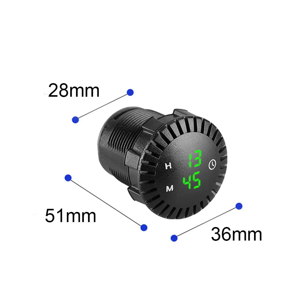 Universal 12V/24V Car Dashboard Digital LED Clock – Touch Screen Electronic Display Watch for Auto Interior Decoration & Accessories