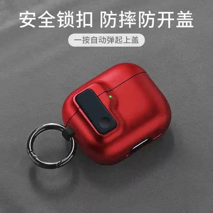 2024 New Hard Hybrid Protector Case for AirPods 4 (USB-C) — Magnetic Lid Lock Luxury Cover for Apple AirPods 4