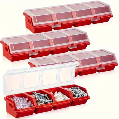 1/2-Piece Multi-Compartment Organizer Box – Durable Plastic Storage Case for Screws, Small Parts, and Jewelry