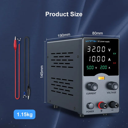 Wanptek DC Power Supply – Adjustable 30V 10A / 60V 5A Lab Bench Voltage Regulator, Variable 120V 3A Power Supply