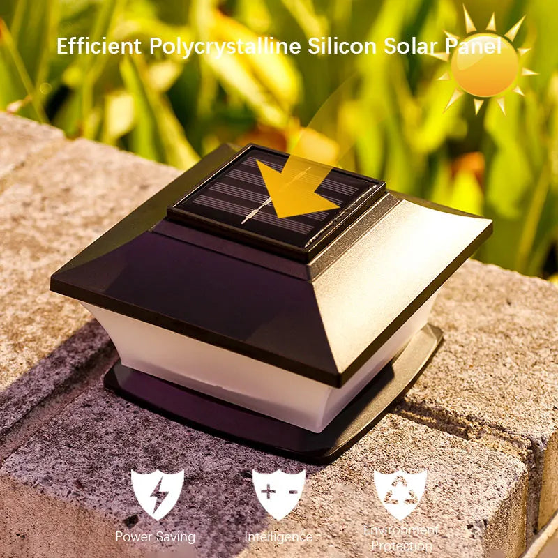 Solar Post Light - Auto On/Off LED Outdoor Landscape Light for Garden, Fence & Patio Posts