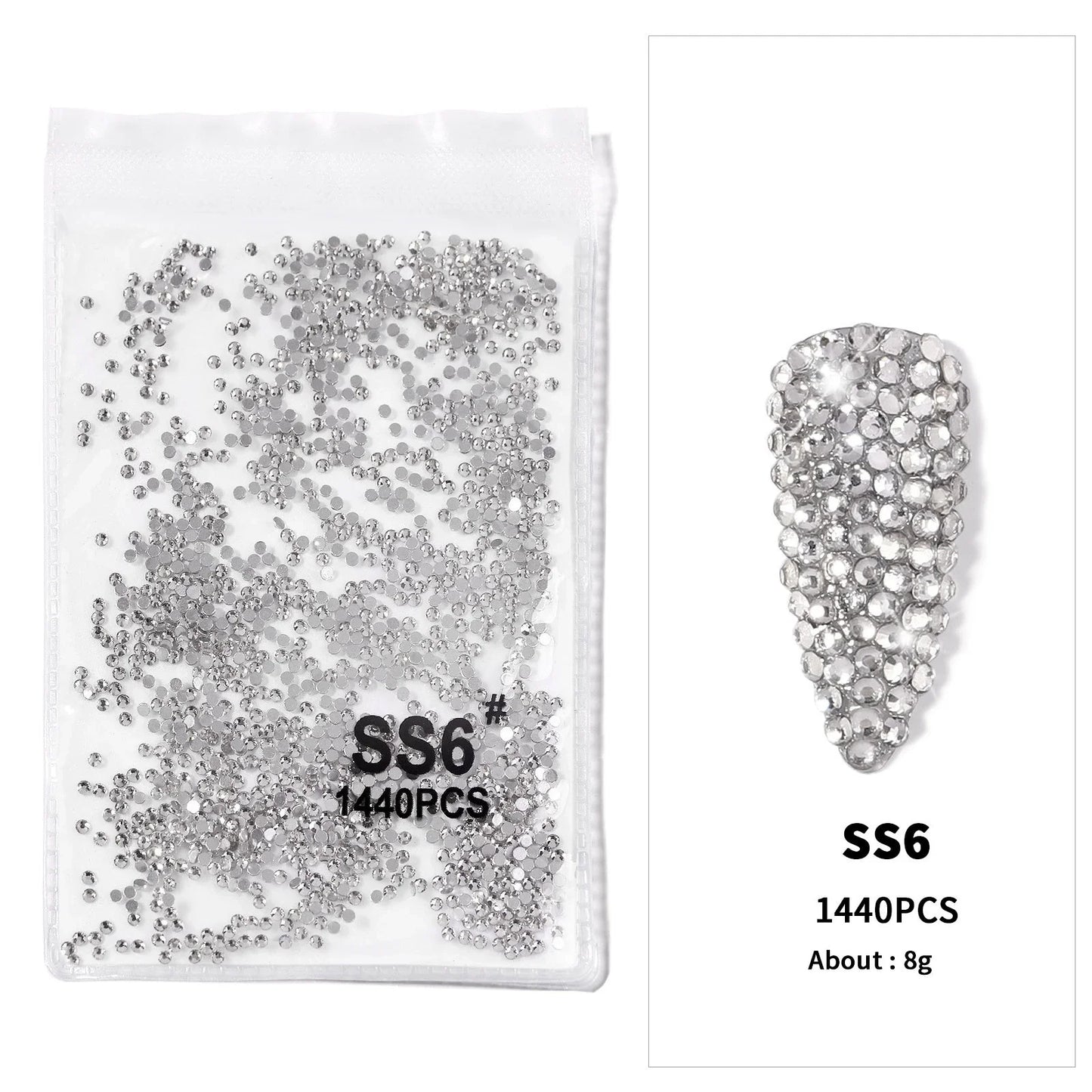 12-Grid 3D Glass AB Crystal Nail Art Rhinestones Kit – Flatback Round Beads with Tools for Nail Jewelry & Diamond Decoration