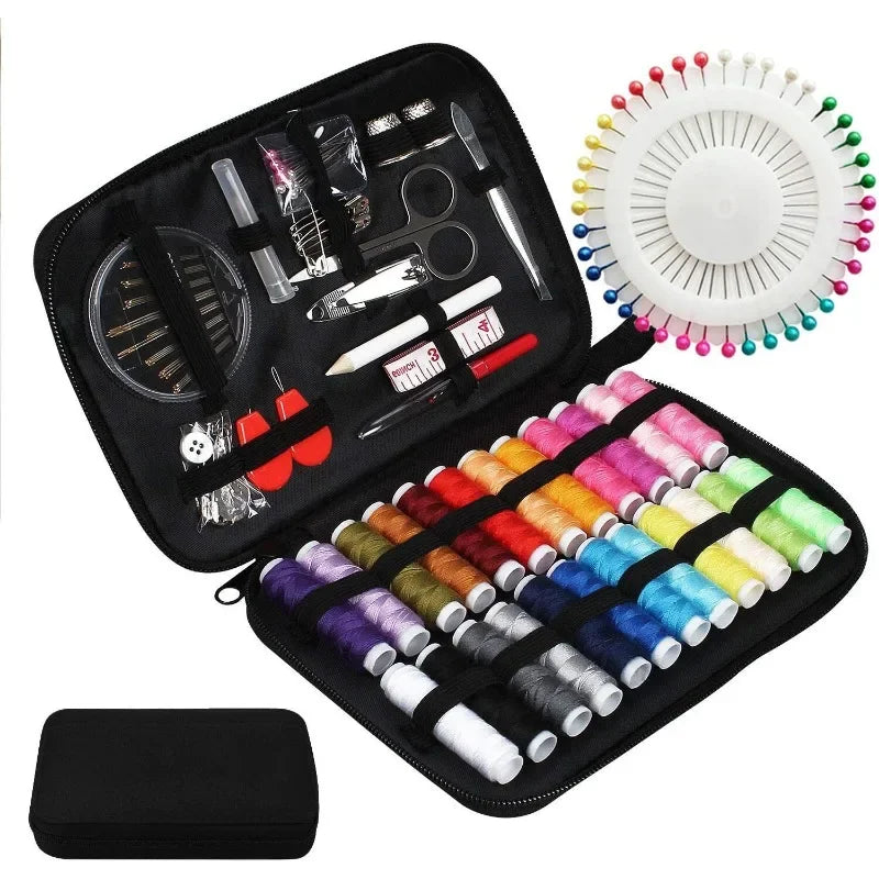 Complete Sewing Kit – Portable Travel DIY Embroidery & Handwork Set with Threads, Needles, Scissors, Tape Measure & Buttons