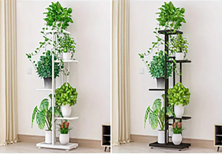 Cordlal Iron Plant Stand 6/7/8-Layer Flower Pot Holder Rack Organizer for Home Garden Decor