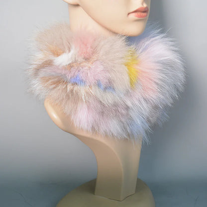 2025 Real Fox Fur Scarf and Headband – Luxury Winter Neck Warmer for Women, 100% Natural Fur, Elastic Ring Muffler