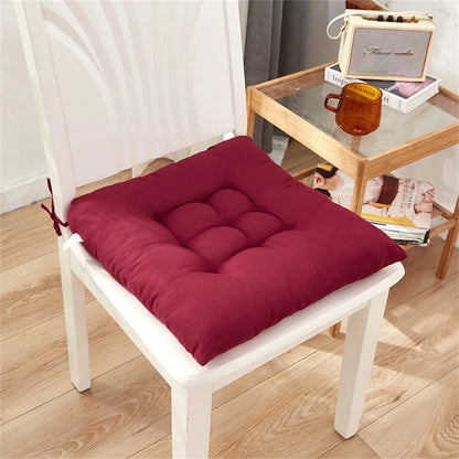 Solid Square Chair Cushion – Soft Cotton Upholstery for Office, Home, Car, and Garden Sun Lounge Seat