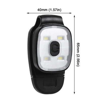 USB Rechargeable LED Clip Flashlight - 3 Mode Safety Running Light for Walking, Fishing & Outdoor Use