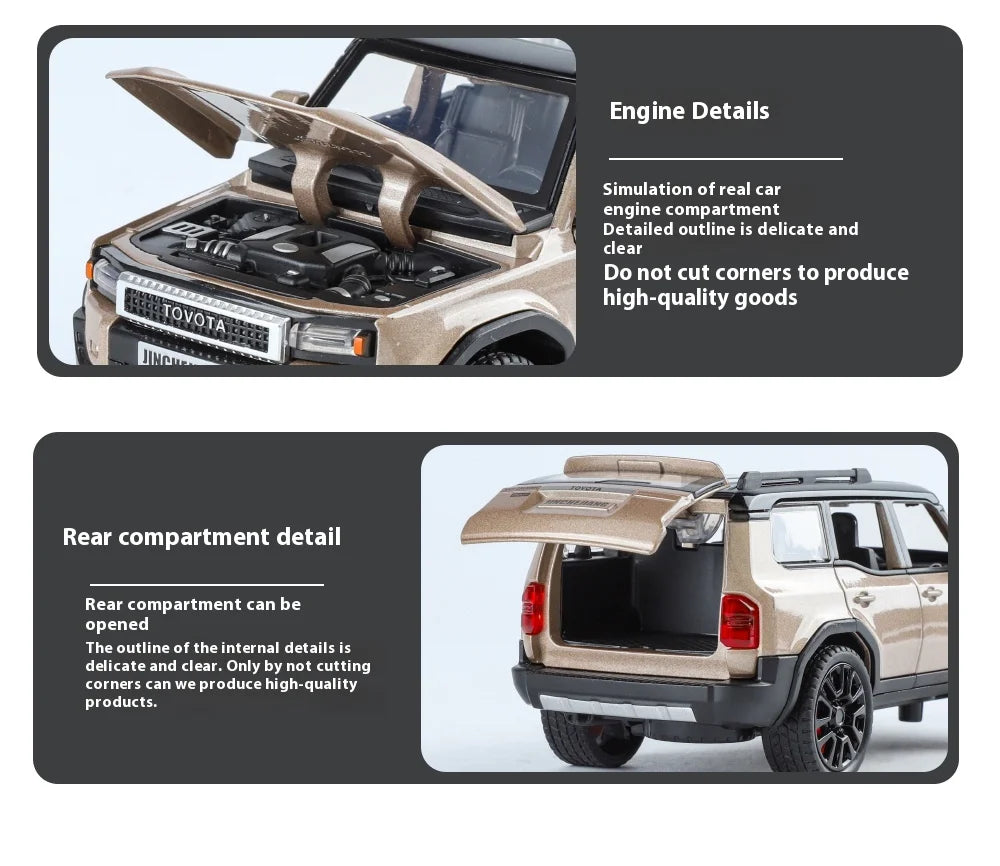1:32 Toyota Prado Land Cruiser Alloy Diecast Model Car – Off-Road Toy for Kids & Collectible Gift
