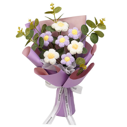 Knitted Flower Bouquet — Crochet Home Decor for Teacher’s Day, Birthday & Anniversary