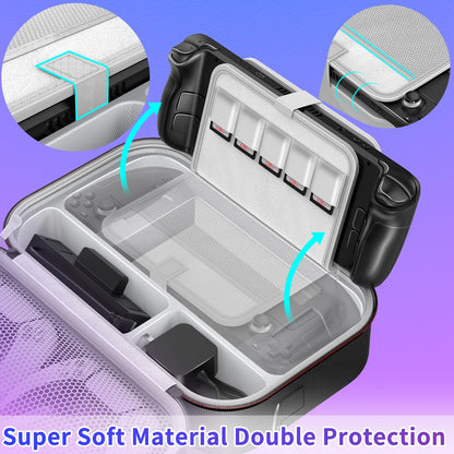 Steam Deck Carrying Case - Large Capacity Portable Storage for Console & Accessories with Built-in Protection