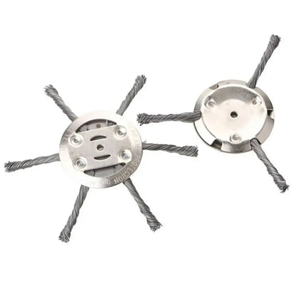 6 Inch Universal Steel Wire Weed Brush Head – Lawn Mower Trimmer Disc for Grass, Moss & Rust Removal Garden Cleaning Tool