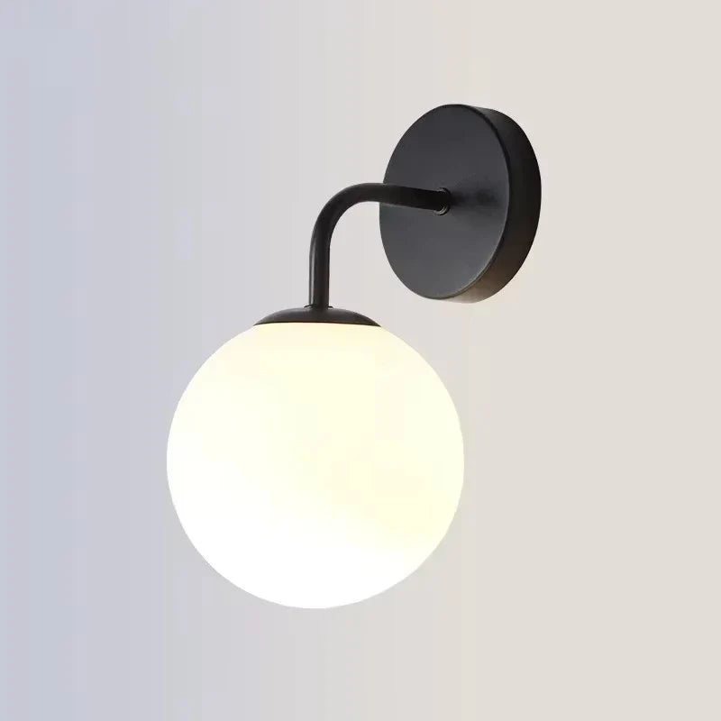 Nordic Modern Glass Wall Lamp – Bedside & Indoor Decorative Lighting for Bedroom, Living Room, Study