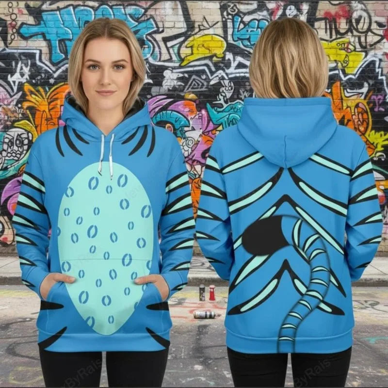 Women's Derpy Printed Hoodie – Autumn Winter KPop Demon Hunters Cozy Pullover for Daily Wear & Street Style