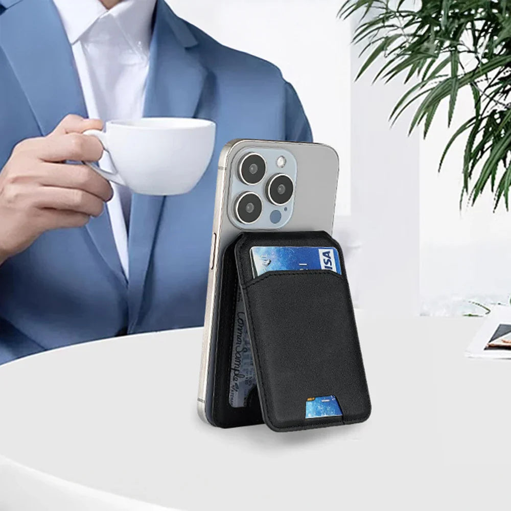 Luxury MagSafe Leather Wallet Case – Magnetic Card Holder for iPhone 16, 15, 14, 13, 12 Pro Max