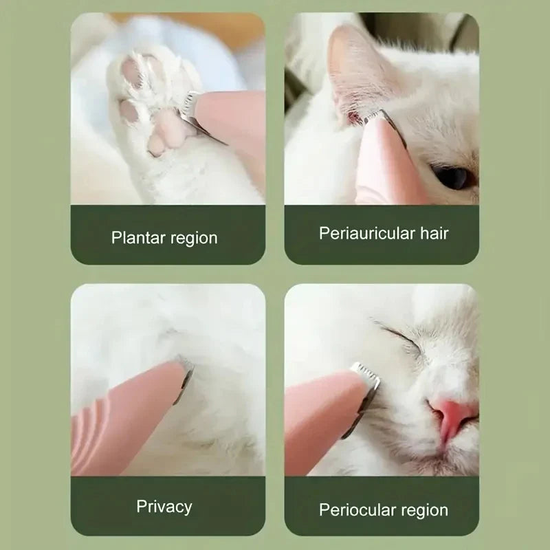 Pet Grooming Electric Clipper – Battery-Free Dog & Cat Hair Trimmer for Paws, Face, Eyes & Butt Hair Removal Tool