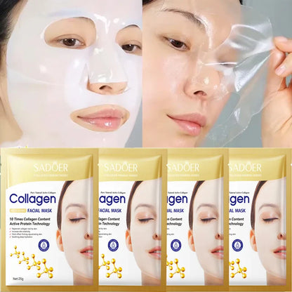 10PCS Collagen Anti-Wrinkle Facial Masks – Korean Skincare for Anti-Aging, Firming, Moisturizing & Brightening