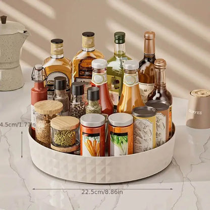 Rotating Spice Rack Organizer - Space-Saving Kitchen & Cosmetics Storage for Apartments and Dorms