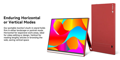 VEOUT 16-Inch 60Hz Gaming Portable Monitor – 16:10 IPS 1200P LCD FHD External Display for Laptop & Phone