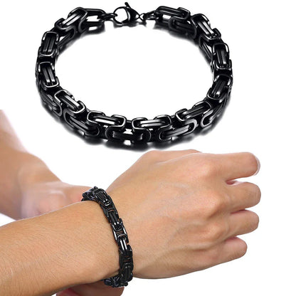 Men's Stainless Steel Byzantine Chain Bracelet – 4/5/6/8MM Link Wristband for Boys, Perfect Gifts for Him