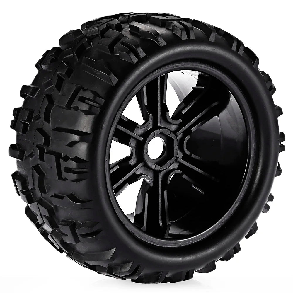 4pcs 1/8 Scale 17mm Hex RC Truck Tires & Wheels Set – Glued for Traxxas Maxx, Tmaxx, E-Revo, Revo 3.3, JLB Cheetah Monster