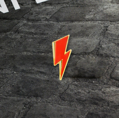 Glam Rock Enamel Pins – Bowie & Aladdin Lightning Style Badge for Men & Women, Rock Music Fan Gift