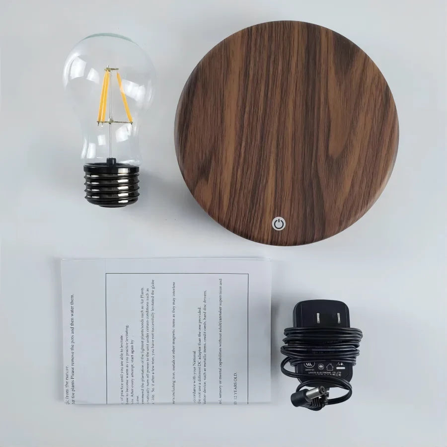 Magnetic Levitation Lamp – Floating LED Bulb Glass Light for Home Office Desk Decor & Birthday Gift