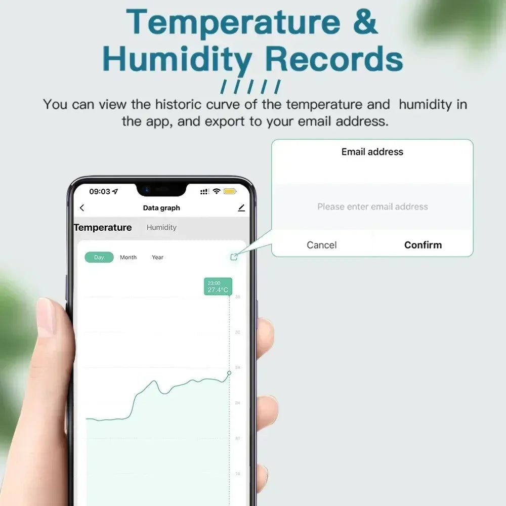 Tuya WiFi Temperature & Humidity Sensor — Smart Life Backlight Hygrometer Thermometer, Compatible with Alexa & Google Home