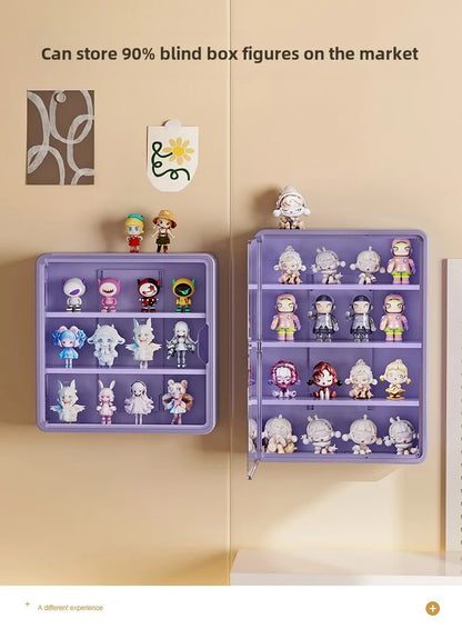 Wall-Mounted Doll Blind Box Storage Rack – Magnetic Suction Figurine Display Cabinet, Dustproof Handheld Box for Collectibles