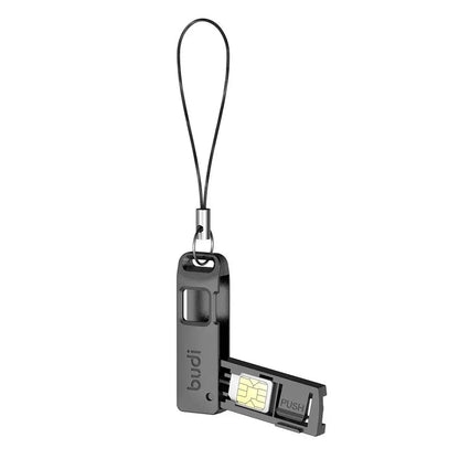 5pcs Multi-Function SIM & TF Card Storage Box with Ejector Pin & Lanyard — Anti-Lost MicroSD Holder