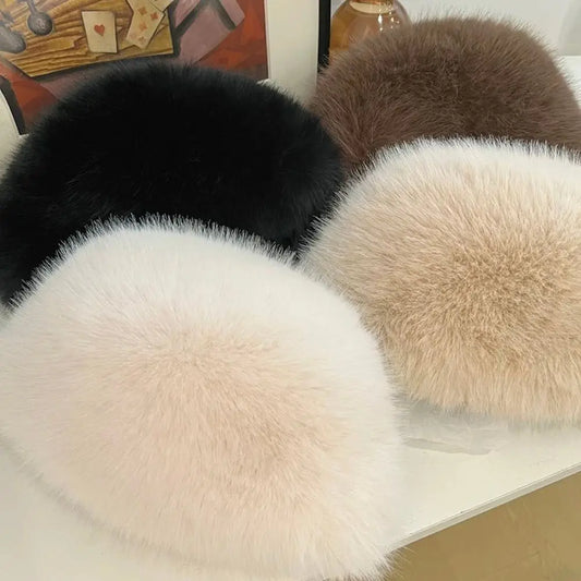 Women’s Faux Fur Winter Hat – Thick Warm Snow Ski Cap, Windproof Russian Style Ear Warmer Bonnet