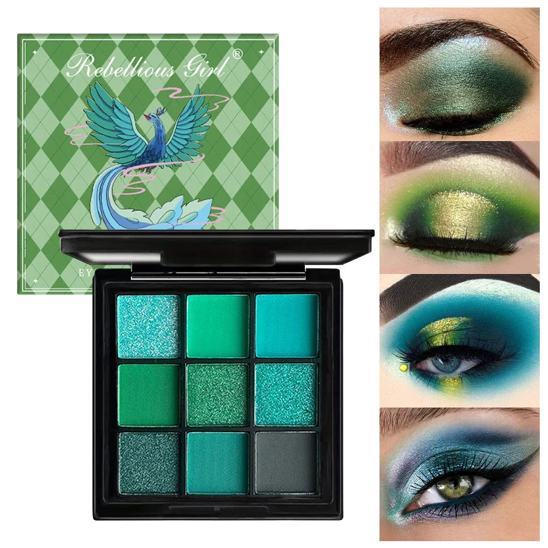 9-Grid Eyeshadow Palette – Glitter, Pearlescent, Matte, Shimmer Long-Lasting Eye Makeup for Women