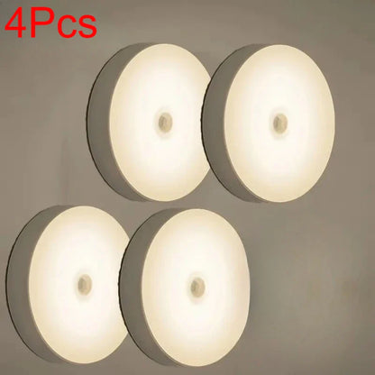 Motion Sensor LED Night Light USB Rechargeable – Wireless Cabinet, Wardrobe & Staircase Lamp (1–8PCS)