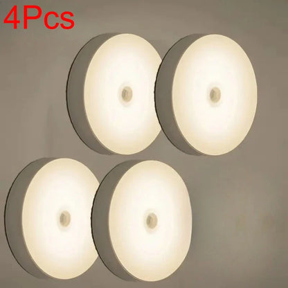 Motion Sensor LED Night Light USB Rechargeable – Wireless Cabinet, Wardrobe & Staircase Lamp (1–8PCS)