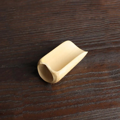 Japanese-Style Natural Bamboo Rattan Tea Scoop – Tea Shovel, Leaves Chooser, Honey & Coffee Spoon, High-Quality Holder