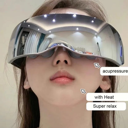 New Eye Massage Device with Heating & Vibration – Acupressure Massager with 12 Heads for Super Relaxation