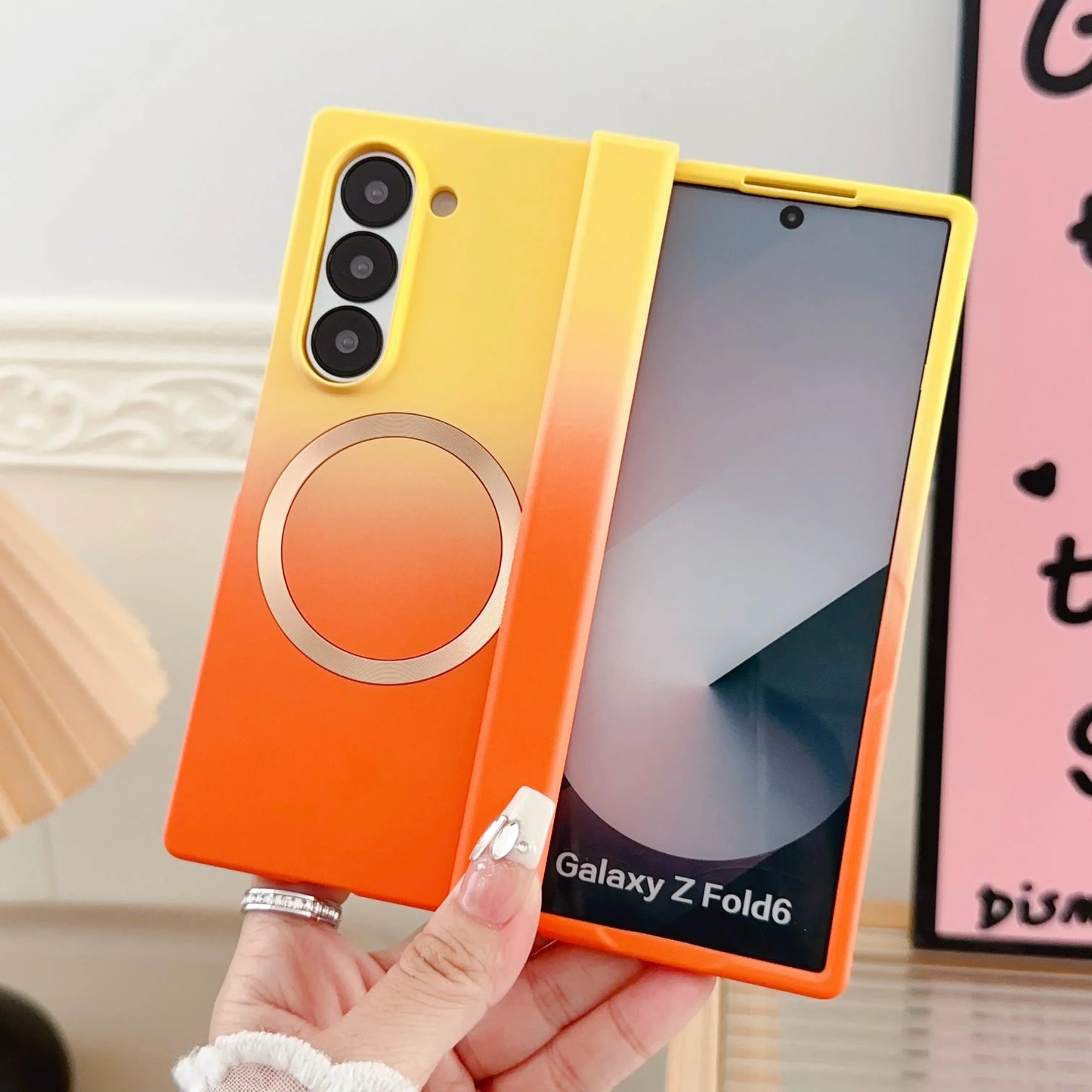 Magnetic Magsafe Wireless Charging Case — Gradient Liquid Silicone Bumper for Samsung Galaxy Z Fold 3-7