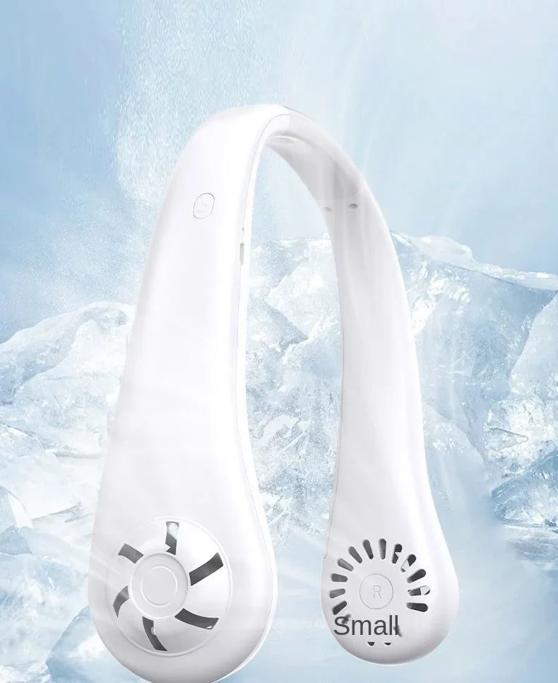 New Mini Neck Portable Bladeless Fan - 1200mAh Rechargeable Air Cooler, 3 Speeds for Summer Sports, Hanging Neck Design