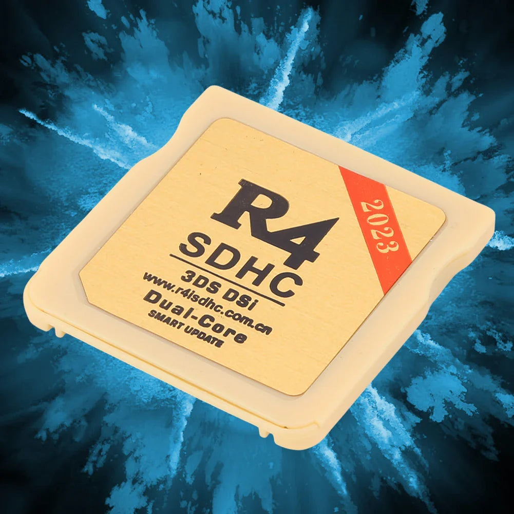 Secure Gold & White R4 SDHC Flashcard – Portable Memory Card for Nintendo 3DS Video Games