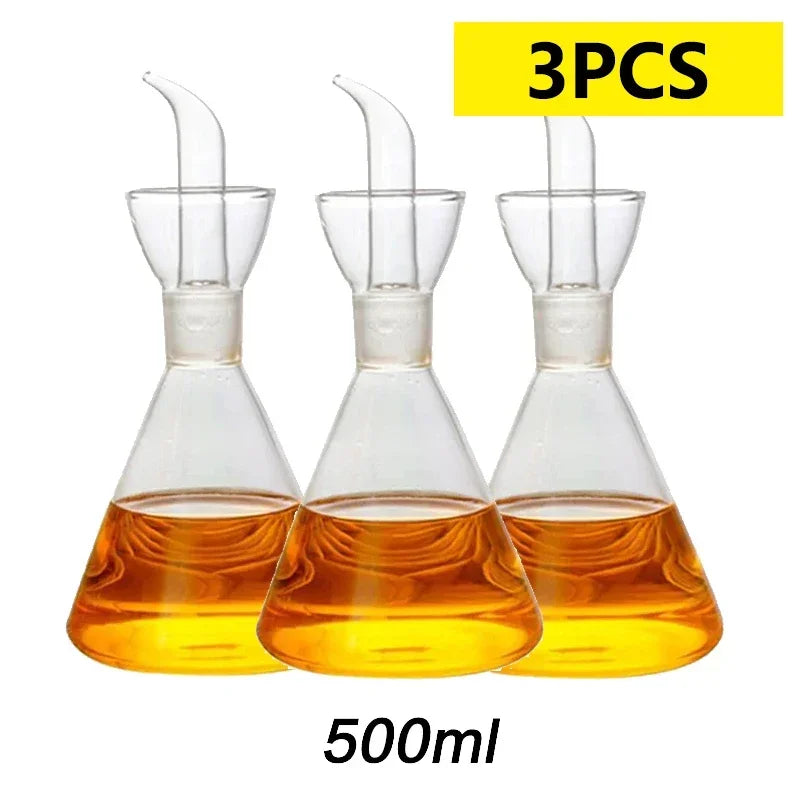 High Borosilicate Glass Oil & Vinegar Pot – Leak-Proof Kitchen Seasoning Bottle