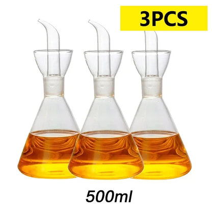 High Borosilicate Glass Oil & Vinegar Pot – Leak-Proof Kitchen Seasoning Bottle