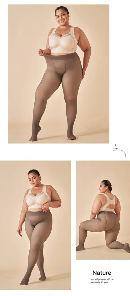 Women’s Thicken Thermal Fleece Leggings – High Waist Winter Tights, Slim Elastic Pantyhose