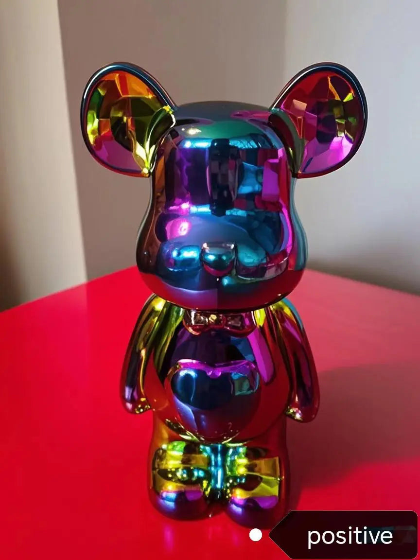 Aesthetic Ceramic Teddy Bear Statue – 17/27cm Bear Figurine Home Decor Ornament