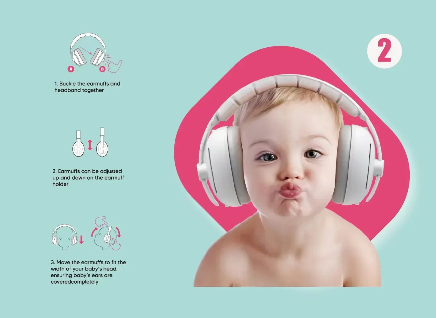 2 in 1 Baby Ear Protection Noise Cancelling Headphones – Convertible Design Earmuffs for Improved Sleep