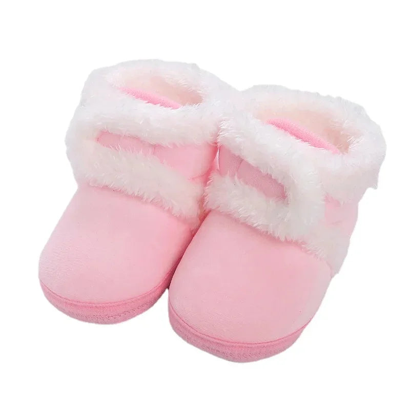 Newborn Baby Pompom Booties - Soft Warm Anti-Slip Shoes for Infants and Toddlers