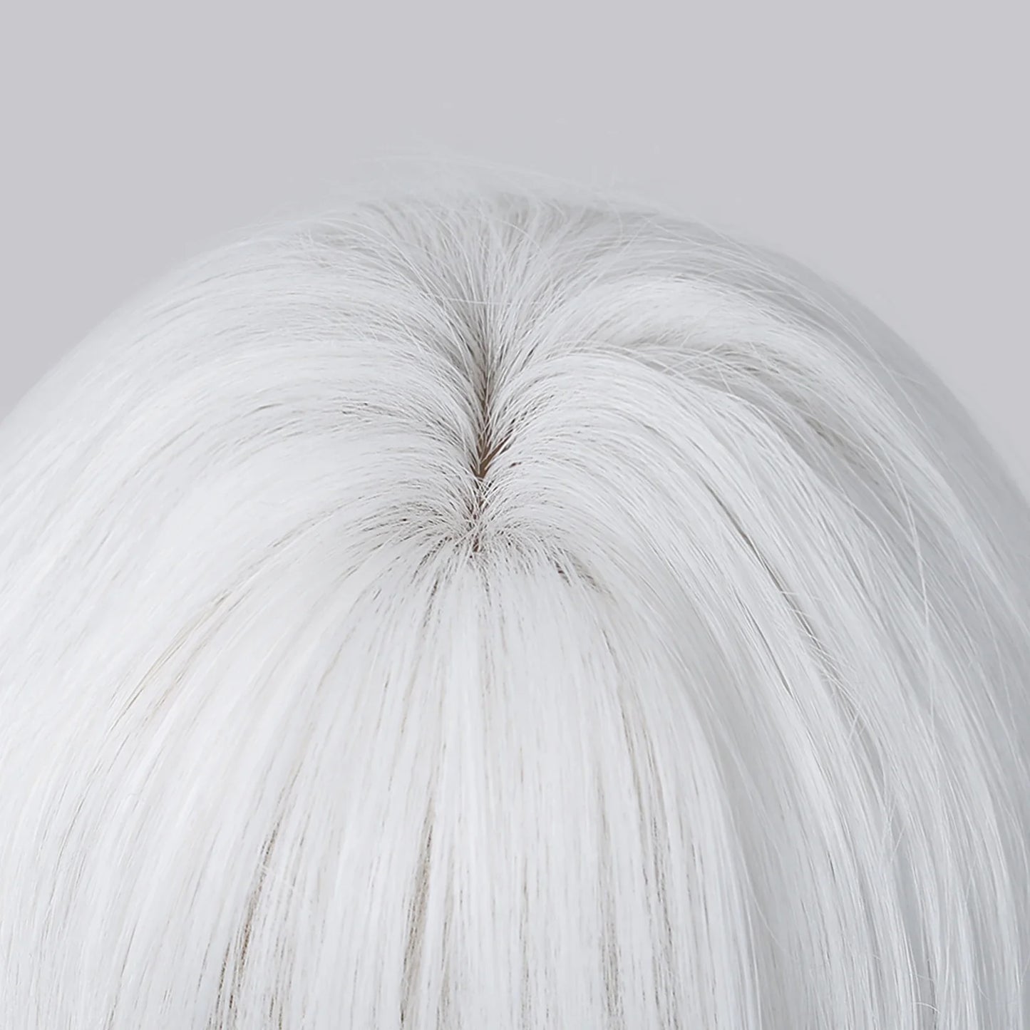 LOUIS FERRE Straight White Synthetic Wig – Long Natural Hair Wig with Bangs, Heat Resistant, Daily Wear for White Women