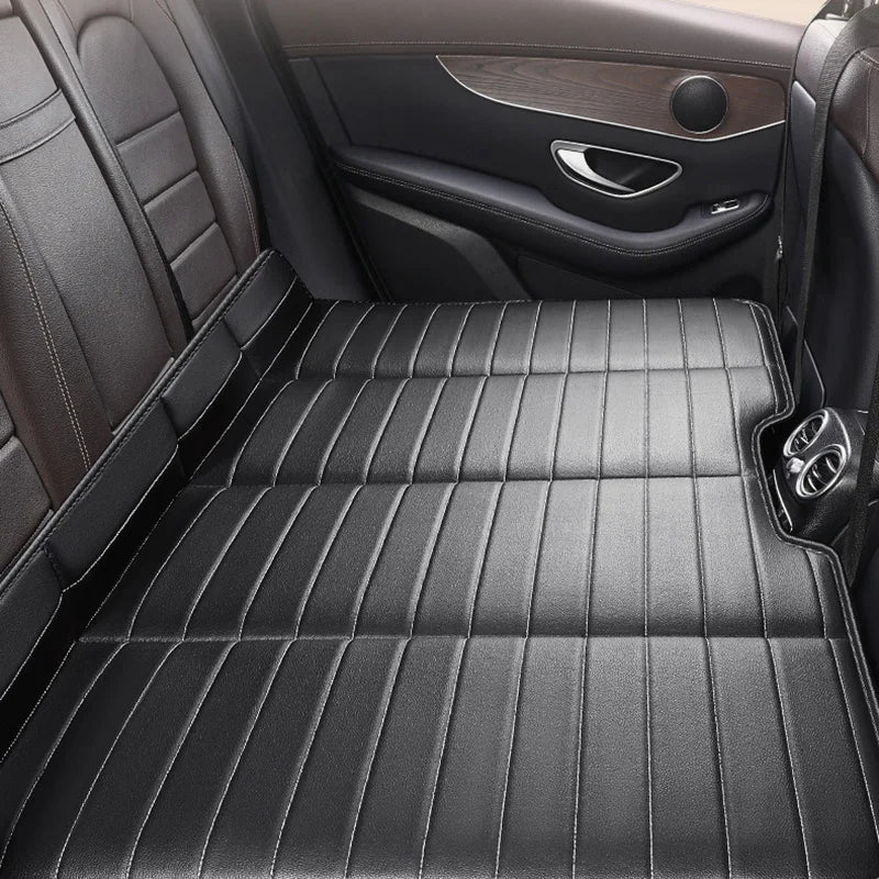 Foldable Car Travel Bed for Rear Seat – Wear-Resistant PU Sleeping Pad Mattress for SUV & Sedan Trips