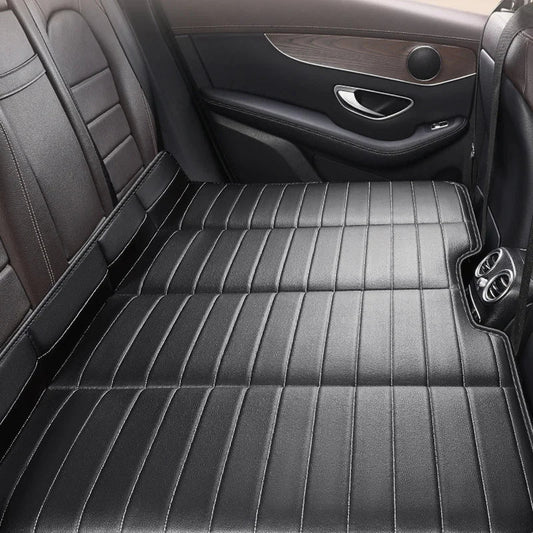 Foldable Car Travel Bed for Rear Seat – Wear-Resistant PU Sleeping Pad Mattress for SUV & Sedan Trips