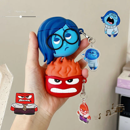 Inside Out Silicone Case for AirPods 1/2/3/4 & Pro/Pro 2 — Anger, Sadness, Embarrassment Cartoon Earphone Cover