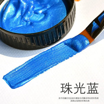 60/100ml Golden Acrylic Paint – Metal Pearlescent Waterproof Non-Fading Gypsum Glue for DIY Hand Painting
