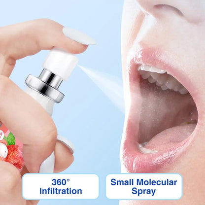 20ml Long-Lasting Mouth Spray - Fresh Fruit Flavors Mouth Freshener for Bad Breath Removal (Litchi & Peach)